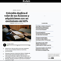Portada / Negocios Colombia duplica el valor de sus fusiones y adquisiciones con un crecimiento del 82%